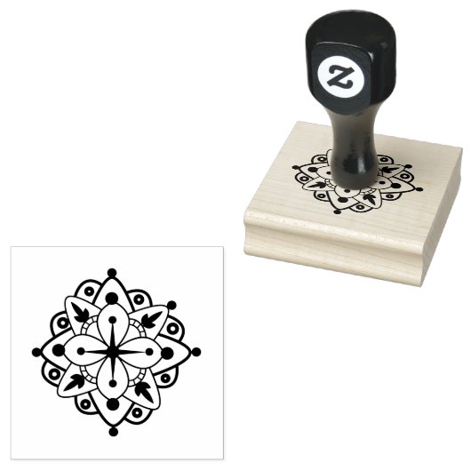 Ronde rondzendstempel rond Mandala Ornament Weduws Rubberstempel (Gestempeld)