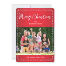 Ronde Rood Kerstkaart Groeten Familie Foto