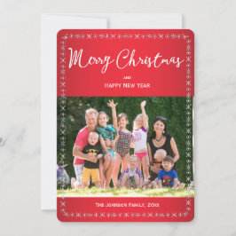 Ronde Rood Kerstkaart Groeten Familie Foto