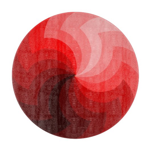 Ronde Rood Weduwen Glass Cutting Board Snijplank (Voorkant)