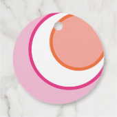 Ronde Roze 1e Verjaardag Bedankjes Labels (Achterkant)