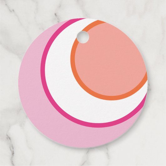 Ronde Roze 1e Verjaardag Bedankjes Labels (Achterkant)