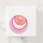 Ronde Roze 1e Verjaardag Bedankjes Labels (In situ)