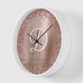 Ronde Roze Gouden Glitters en Folie Monogram (Hoek)