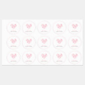 Ronde Roze Hart Boog Baby shower ten gunste van st Labels (Vel)