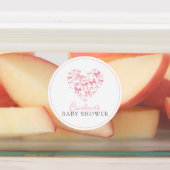 Ronde Roze Hart Boog Baby shower ten gunste van st Labels (Aangebracht)
