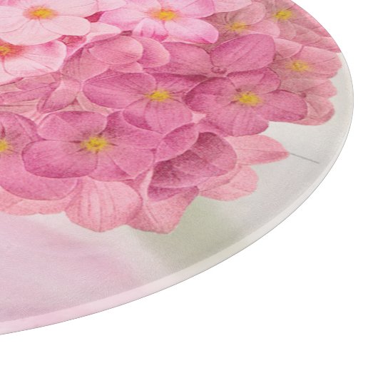 Ronde roze hydrangea snijplank (Hoek)