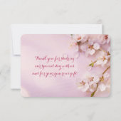 Ronde roze kersebloesem bedankkaartjes bedankkaart (Achterkant)