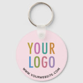 Ronde Roze Metalen Sleutelhanger Custom Business L (Achterkant)