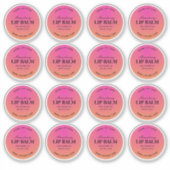 Ronde roze Oranje lip Berry Balm Labels (Voorkant)