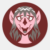 Ronde roze Orc Meisje Ronde Sticker (Voorkant)