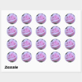 Ronde roze roos sticker (Vel)