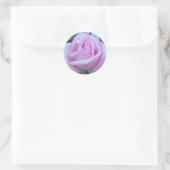 Ronde roze roos sticker (Tas)