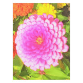 Ronde Roze Zinnia in de zomertuin Tafelkleed (Voorkant)