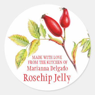 Ronde Rozenbottel Jelly bakken cadeau stickers