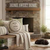 Ronde Rustieke Boerderij Bruiloft Kussen met Namen