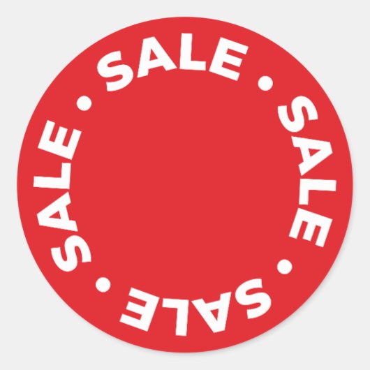 Ronde Sale.Sale. Rode Stickers (Voorkant)
