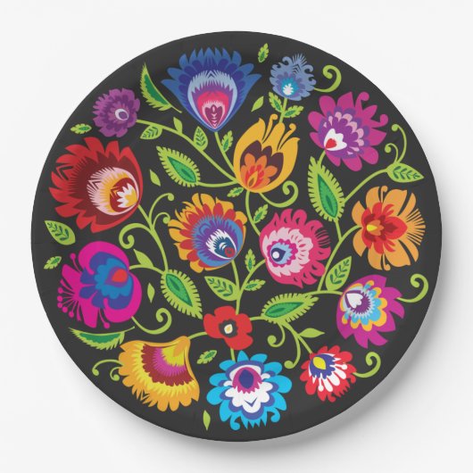 Ronde samenstelling Poolse folklore Papieren Bordje (Voorkant)