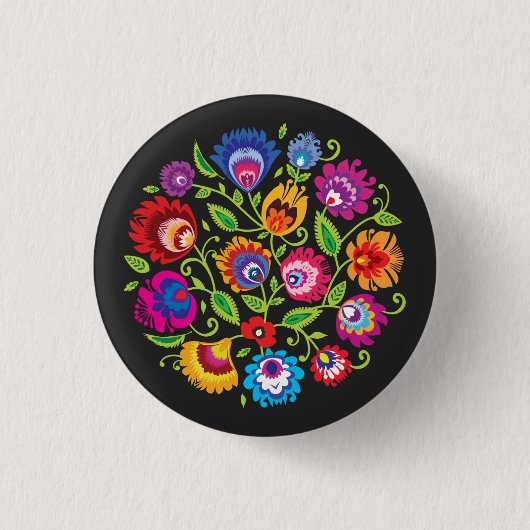 Ronde samenstelling Poolse folklore Ronde Button 3,2 Cm (Voorkant)