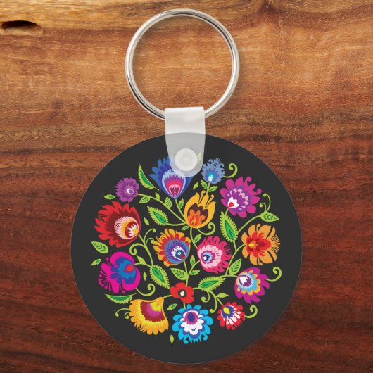 Ronde samenstelling Poolse folklore Sleutelhanger (Voorkant)