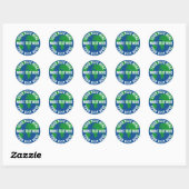 Ronde save planet earth stickers met aangepaste te (Vel)
