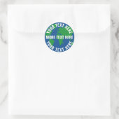 Ronde save planet earth stickers met aangepaste te (Tas)