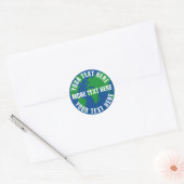 Ronde save planet earth stickers met aangepaste te (Envelop)