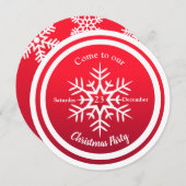 Ronde Scandi Snowflake over Rode Uitnodiging (Voorkant / Achterkant)