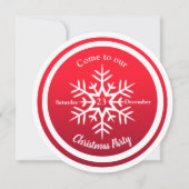 Ronde Scandi Snowflake over Rode Uitnodiging (Voorkant)