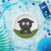 Ronde schapen papieren bordje (Feest)