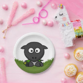 Ronde schapen papieren bordje (Feest)