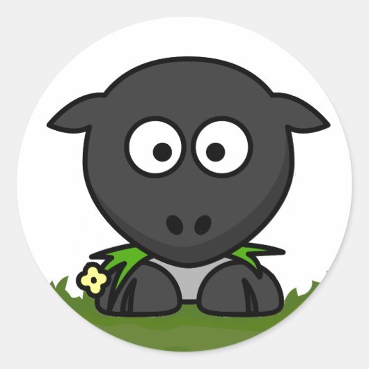 Ronde schapen ronde sticker (Voorkant)