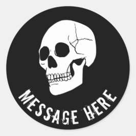 ronde schedel Sticker Oranje achtergrond