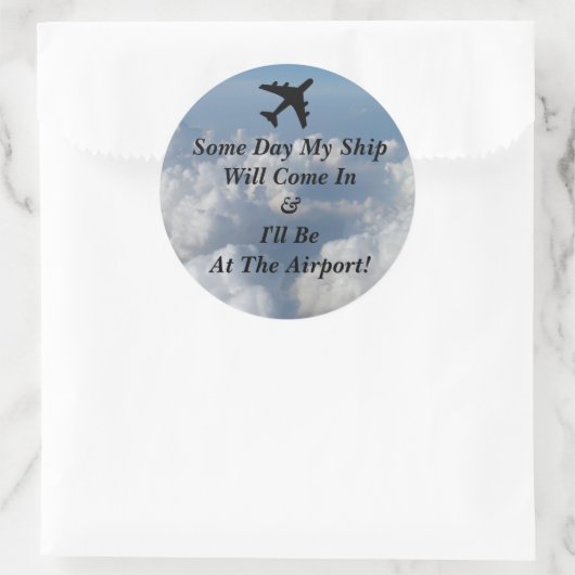Ronde Schip Luchthaven Ronde Sticker (Tas)