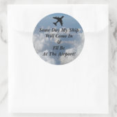 Ronde Schip Luchthaven Sticker (Tas)