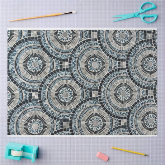 Ronde Seashell Mozaïek Achtergrond Patroon Decoupa Tissuepapier (Craft)