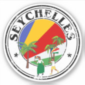 Ronde Seychellen Vlag Zegel Sticker-Perfect Laptop Sticker (Voorkant)