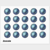 Ronde Shield Sticker - Blauw Sun Embleem (Vel)