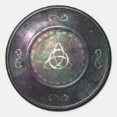 Ronde Shield Sticker - Triquetra Embleem (Voorkant)