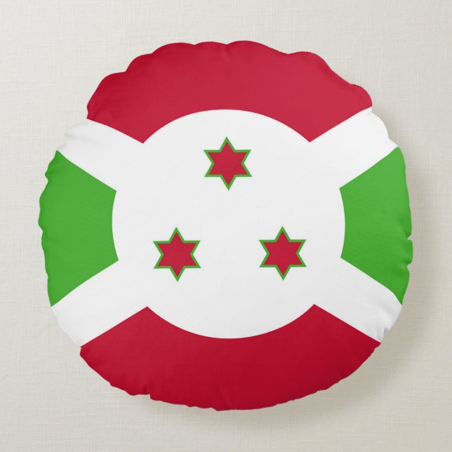 Ronde Sierkussen met Burundese vlag Rond Kussen (Voorkant)