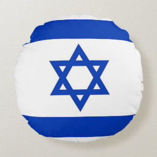Ronde Sierkussen met de Israëlische vlag Rond Kussen