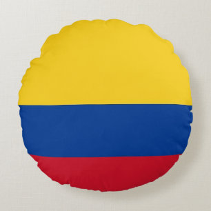Ronde Sierkussen met de vlag van Colombia Rond Kussen