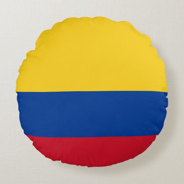 Ronde Sierkussen met de vlag van Colombia Rond Kussen (Voorkant)