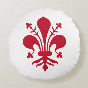 Ronde Sierkussen met de vlag van Florence, Italië Rond Kussen