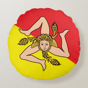 Ronde Sierkussen met de vlag van Sicilië, Italië Rond Kussen