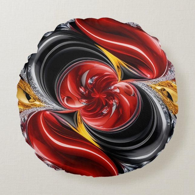 Ronde Sierkussen met Duitse kleuren Rond Kussen (Voorkant)