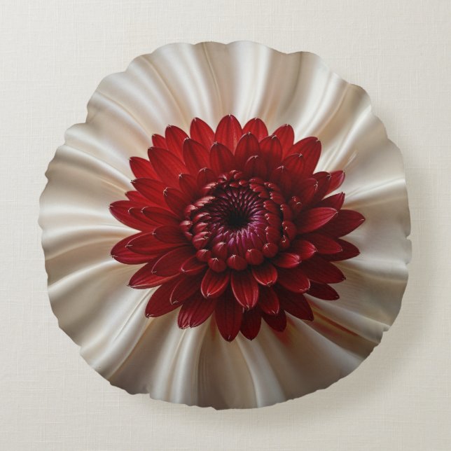 Ronde Sierkussen met Japanse kleuren Rond Kussen (Voorkant)