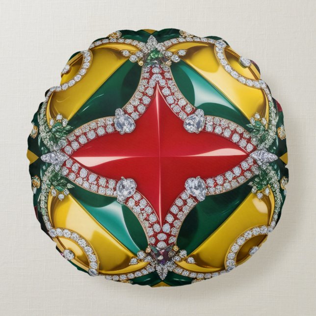 Ronde Sierkussen met Los Angeles kleuren Rond Kussen (Voorkant)