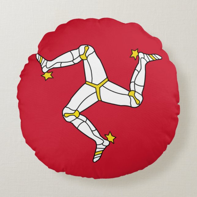 Ronde Sierkussen met Man vlag, VK Rond Kussen (Voorkant)