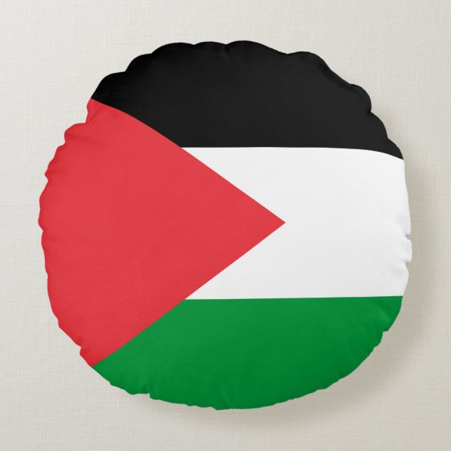 Ronde Sierkussen met Palestijnse vlag Rond Kussen (Voorkant)